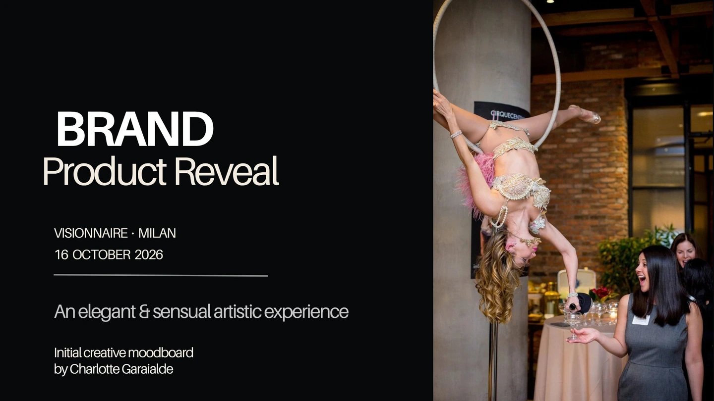 Moodboard original Brand Product Reveal : univers noir et performance aérienne.